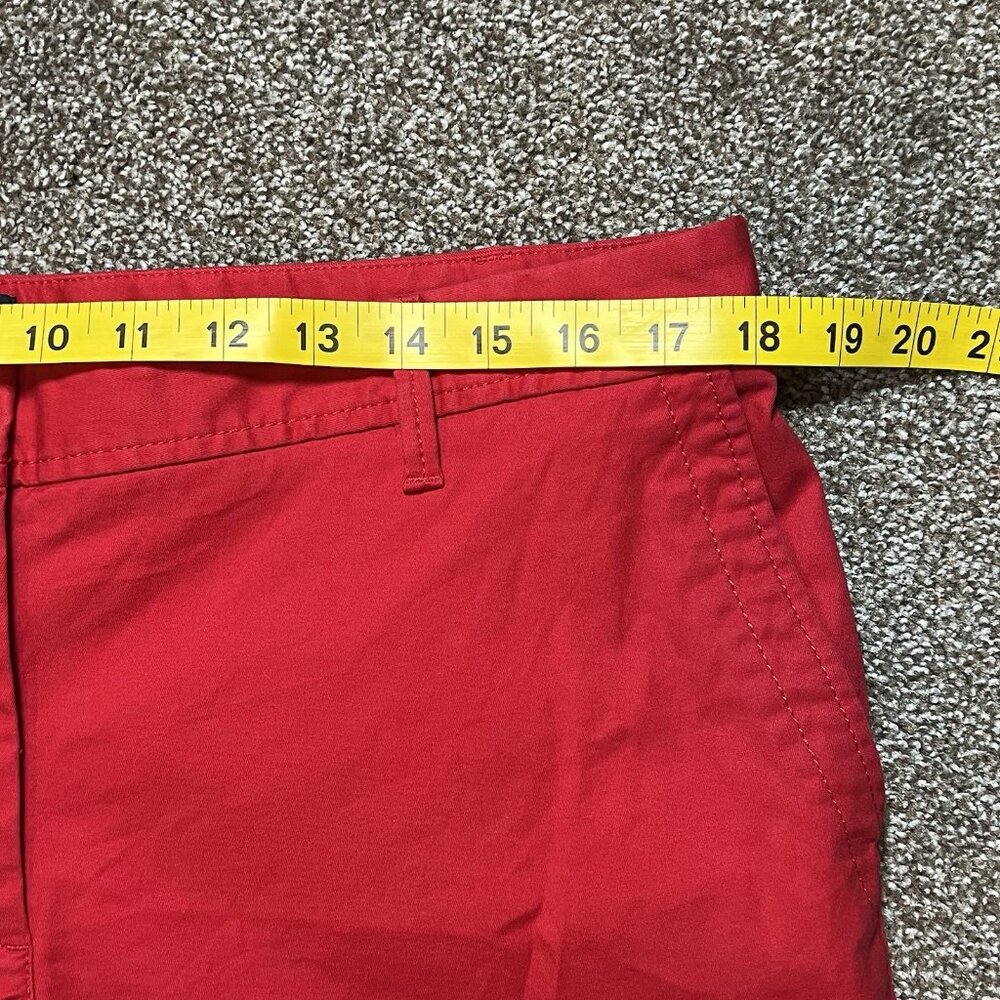 Talbots Women’s Red Relaxed Chino Short Cuffs Petite Size 12 Stretch Christmas - Picture 6 of 12